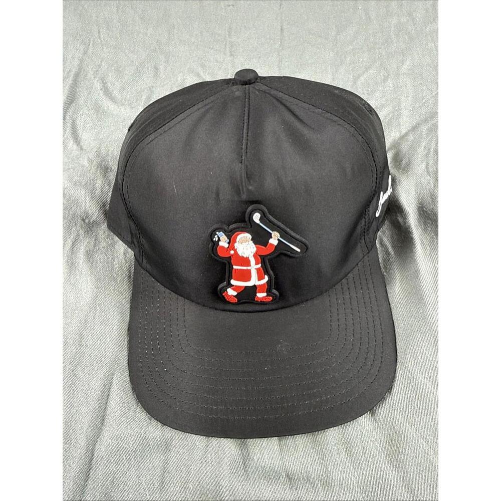 Bad Birdie Santa Holiday Christmas Golf Snapback Black Cap Hat - Worn Twice